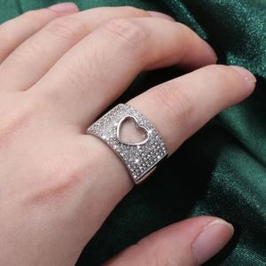 NEW Heart 925 sterling silver Diamond Ring